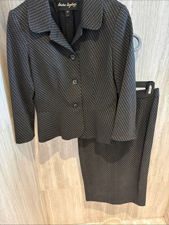 Sandra Angelozzi Jackets & Blazers - Sandra Angelozzi Black and Grey Skirt with Suit